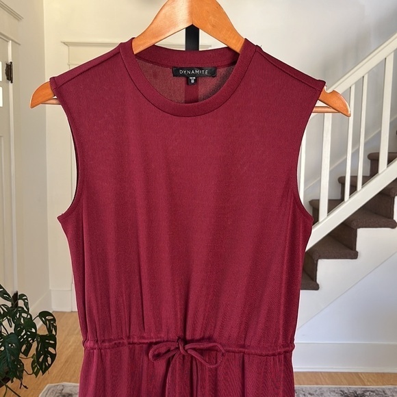 DYNAMITE Sleeveless Crew Neck Dress Maroon XS - Picture 11 of 12